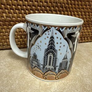Vintage 1992 Art Deco design coffee mug NY skyline Waechtersbach